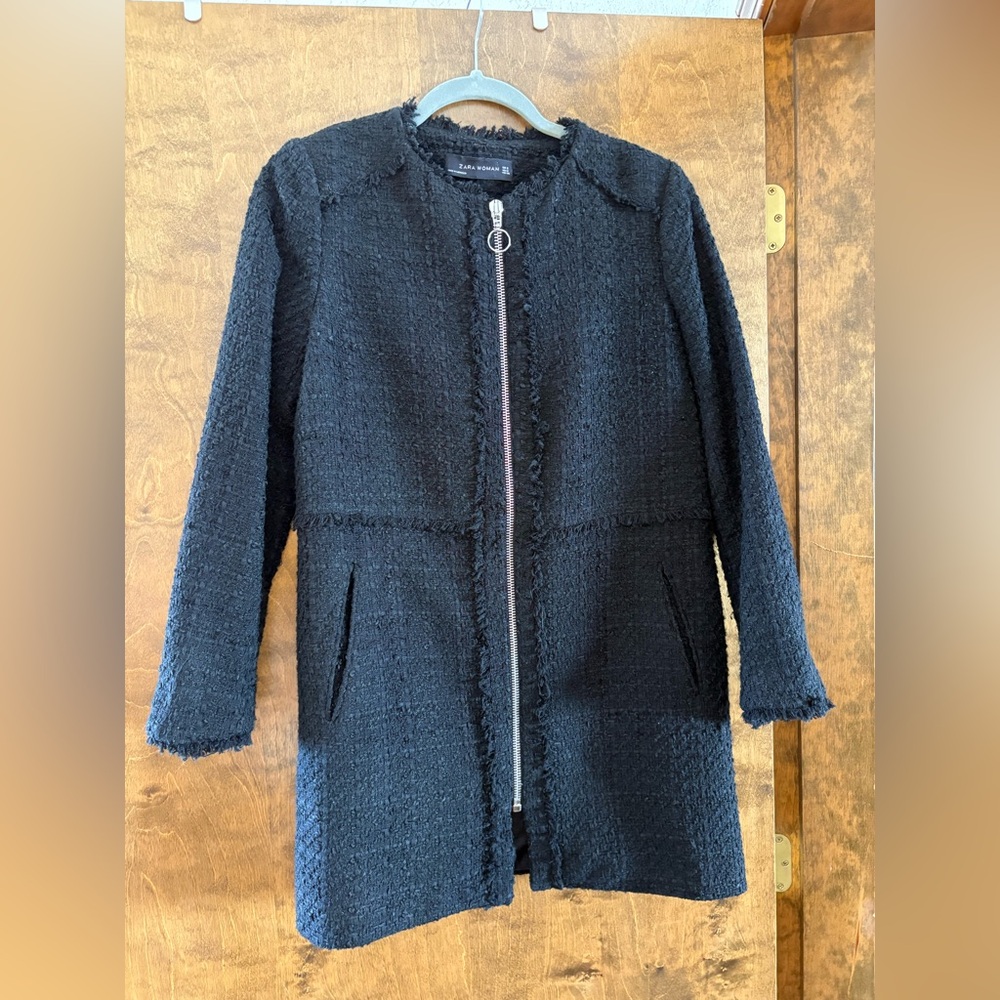 Zara Women's Black Tweed Jacket